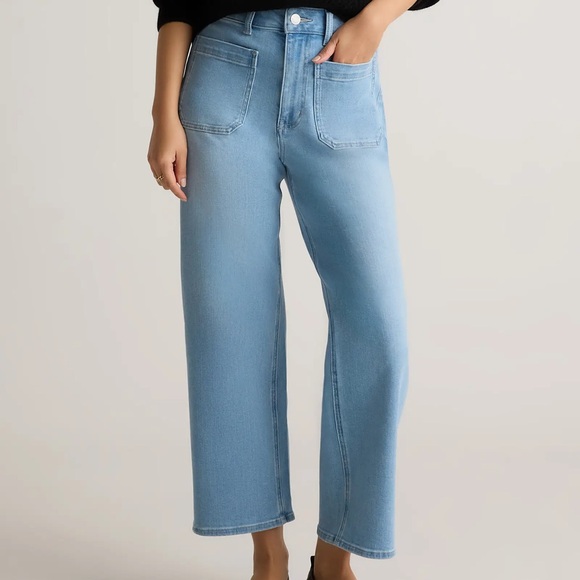 Quince Denim - Quince Bella Stretch Patch Pocket Wide Leg Jeans - 26